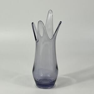 Viking Four Finger Swung Vase Teaberry Art Glass Purple Lilac Amethyst True Vtg